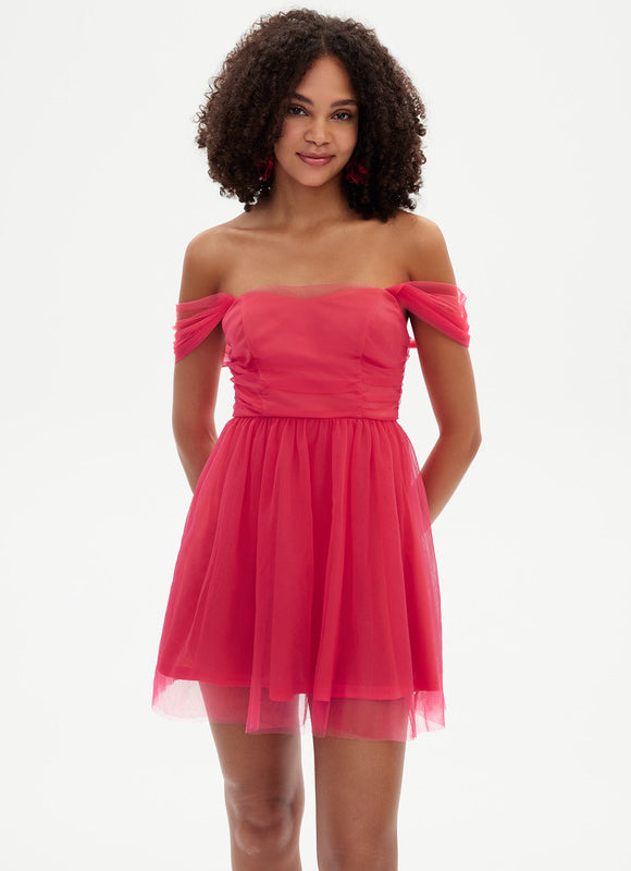Robe Courte Rose Aérienne - gallery 5