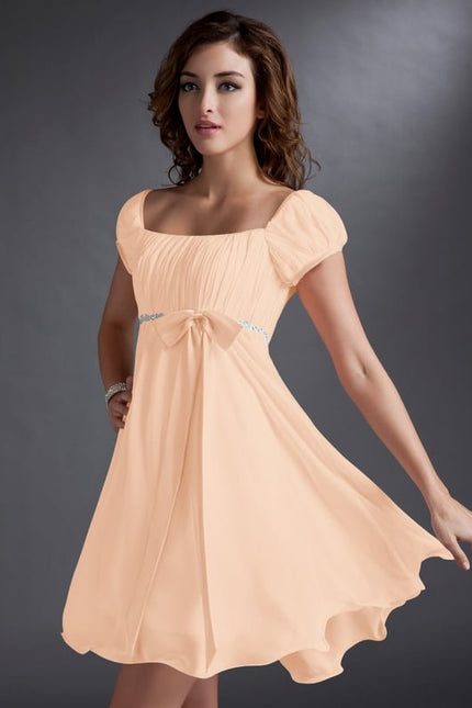 Robe Courte Mousseline Pêche