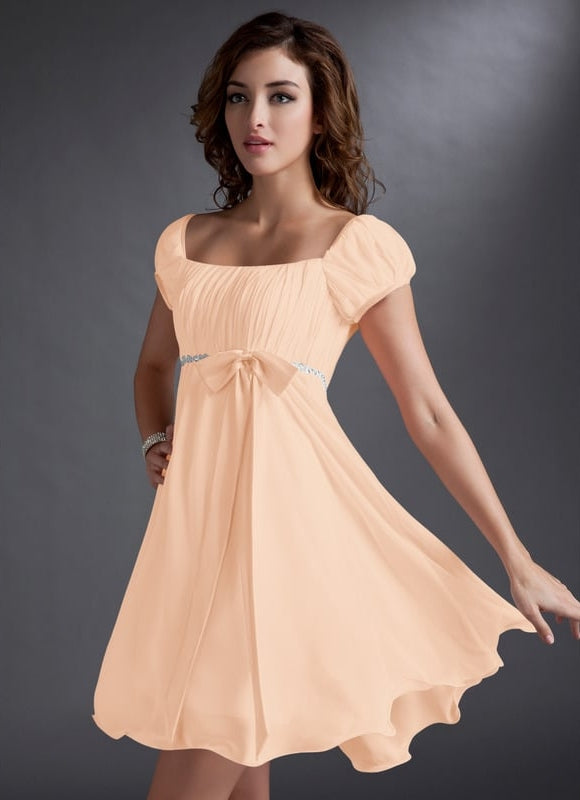 Robe Courte Mousseline Pêche