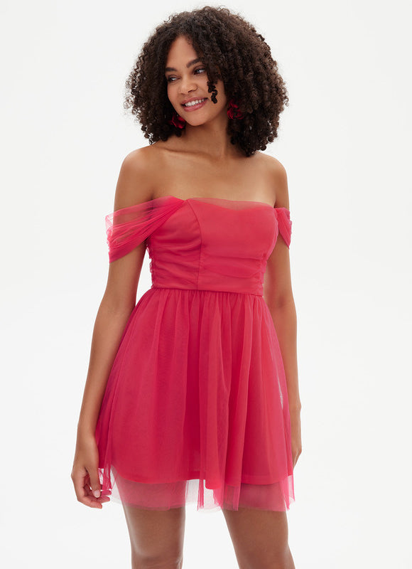 Robe Courte Rose Aérienne - gallery 4