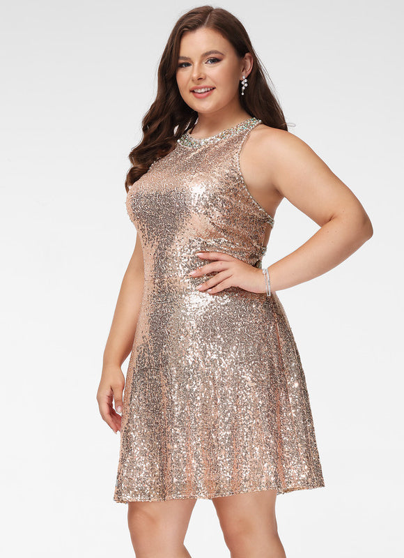 Robe Courte À Paillettes Émeraude - gallery 6