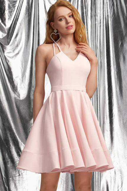 Robe Courte Rose Évasée