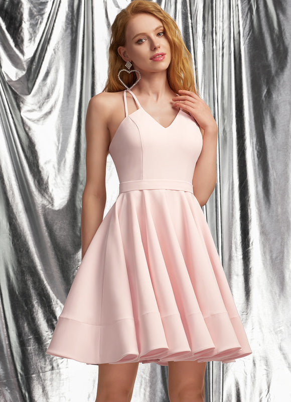 Robe Courte Rose Évasée