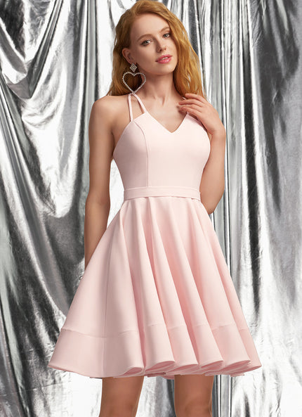 Robe Courte Rose Évasée