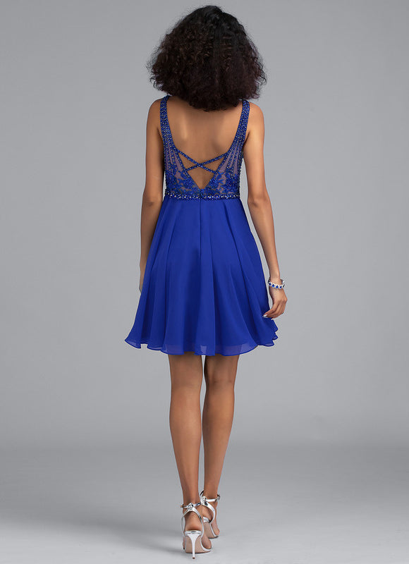 Robe Courte Vaporeuse Ornée - gallery 2