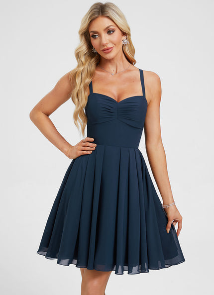 Robe Courte Dété Fleuri Bleu