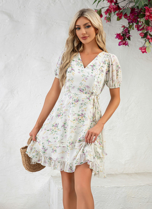 Robe Courte Fluo À Volants - gallery 4
