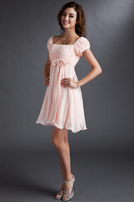 Robe Courte Mousseline Pêche - gallery 4