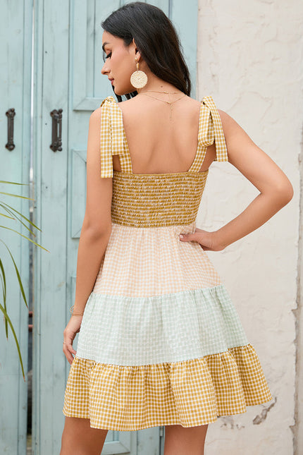 Robe Courte À Carreaux Estivale - gallery 4