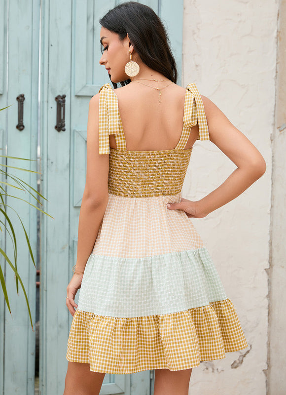 Robe Courte À Carreaux Estivale - gallery 4