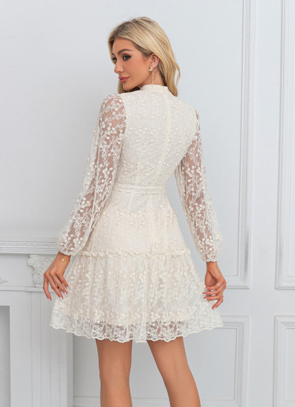 Robe Courte Dentelle Élégante - gallery 1