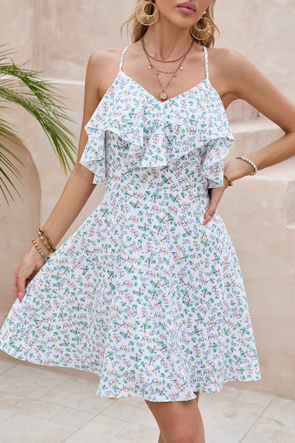 Robe Courte Estivale À Volants - gallery 5