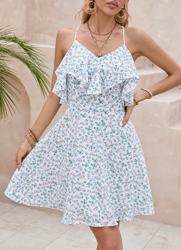 Robe Courte Estivale À Volants - gallery 5