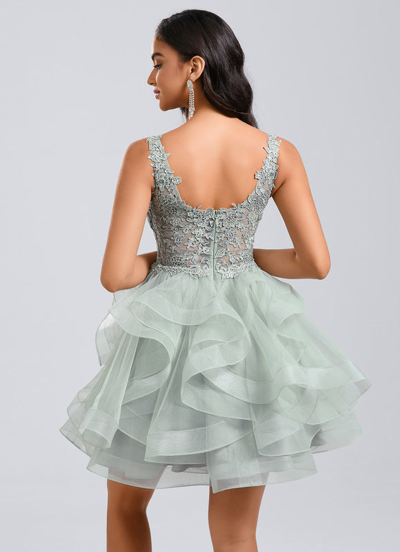 Robe Courte Cocktail En Tulle - gallery 1