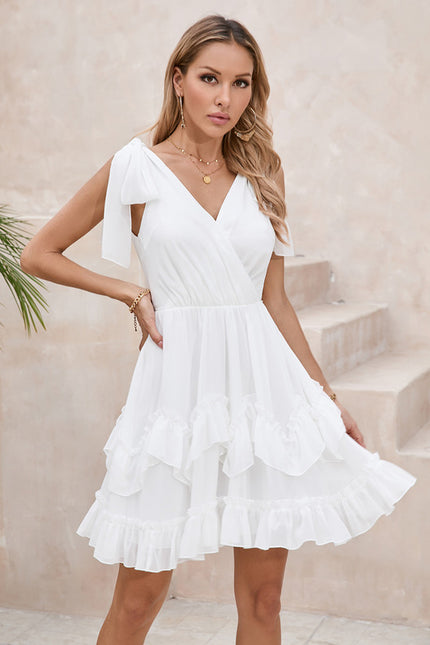 Robe Courte Vaporeuse Blanche - gallery 1
