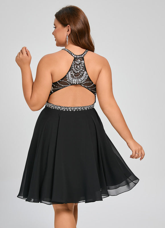 Robe Courte Noire Scintillante - gallery 5