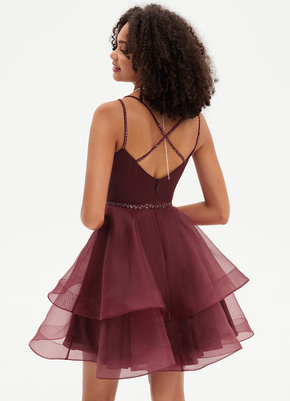 Robe Courte Cocktail Bordeaux - gallery 6