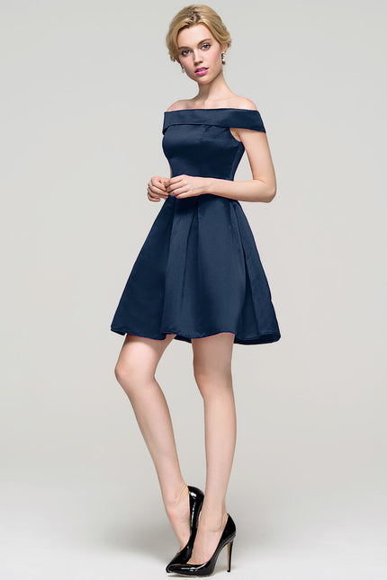 Robe Courte Satin Noire - gallery 1