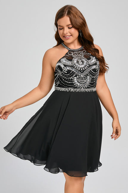 Robe Courte Noire Scintillante - gallery 4