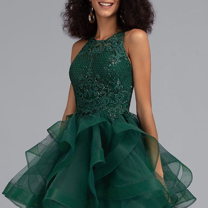 Robe Courte Verte Scintillante