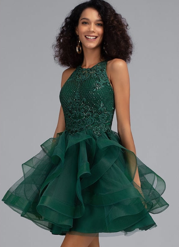 Robe Courte Festive Pailletée