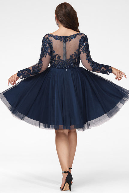 Robe Courte Tulle Marine - gallery 7