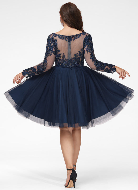 Robe Courte Tulle Marine - gallery 7