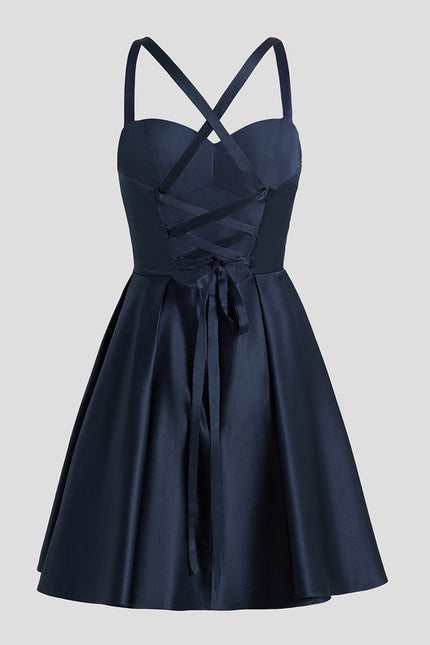 Robe Courte Satinée Évasée - gallery 9