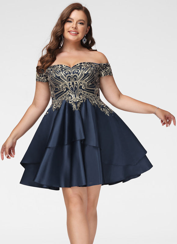 Robe Courte Satin Noire - gallery 6