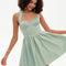 Robe Courte Satin Vert Pâle