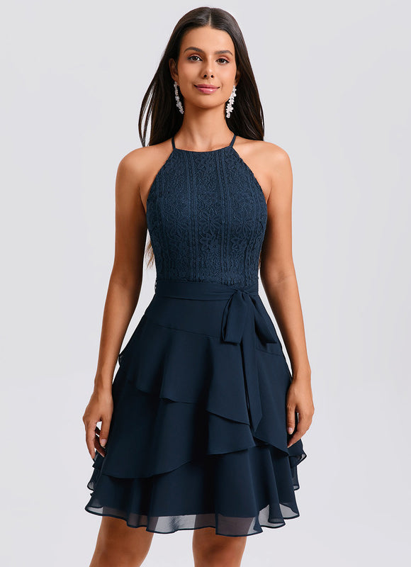 Robe De Soirée Courte Dentelle - gallery 3