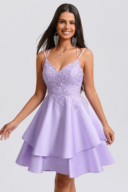 Robe Courte Lilas Élégante - gallery 2